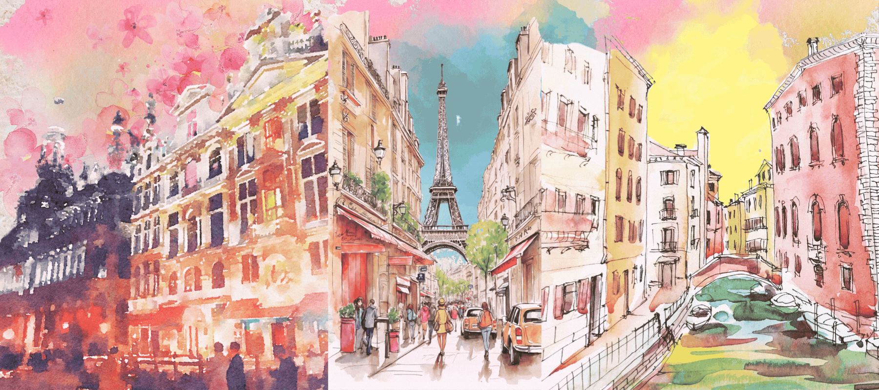 Arts et Matières Paris perfume story visual featuring iconic Parisian landmarks and fragrance inspiration